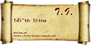 Tóth Irina névjegykártya